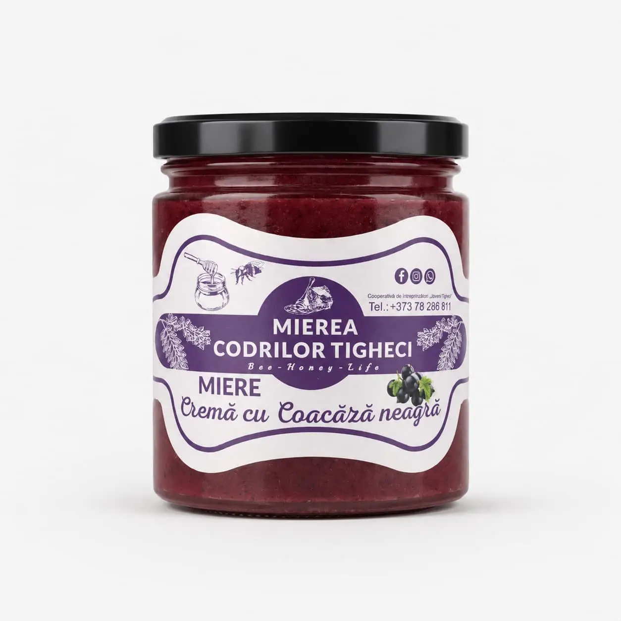 Miere crem cu coacăză neagră - 300g
